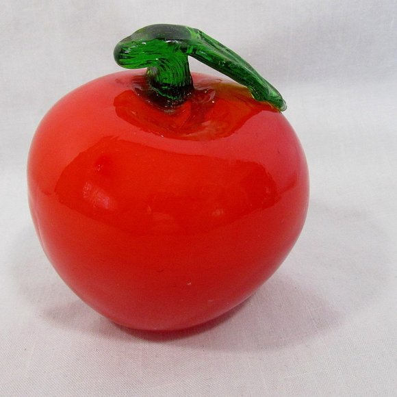 4 Glass Fruit 2 Apples Carrot Tomato Stage Kitchen Home Display Decor - Picture 8 of 9